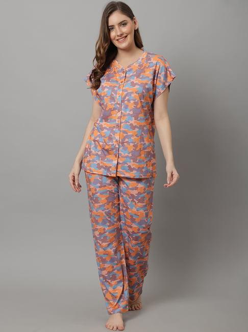 kanvin multicolored printed top pyjamas set