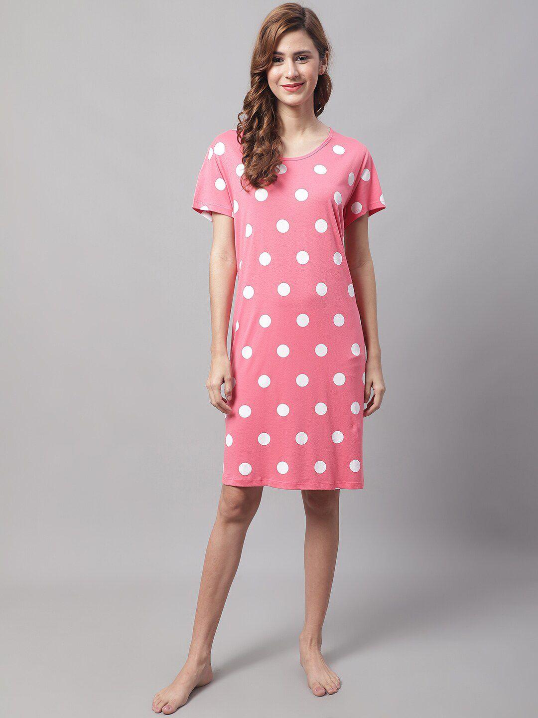 kanvin polka dots printed nightdress