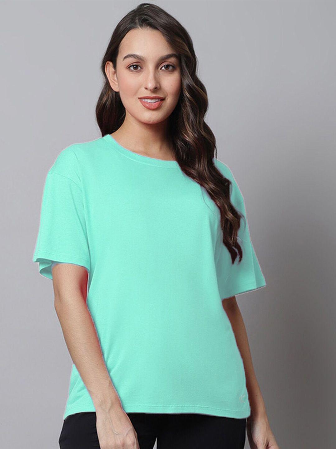 kanvin round neck drop shoulder sleeves loose fit t-shirt