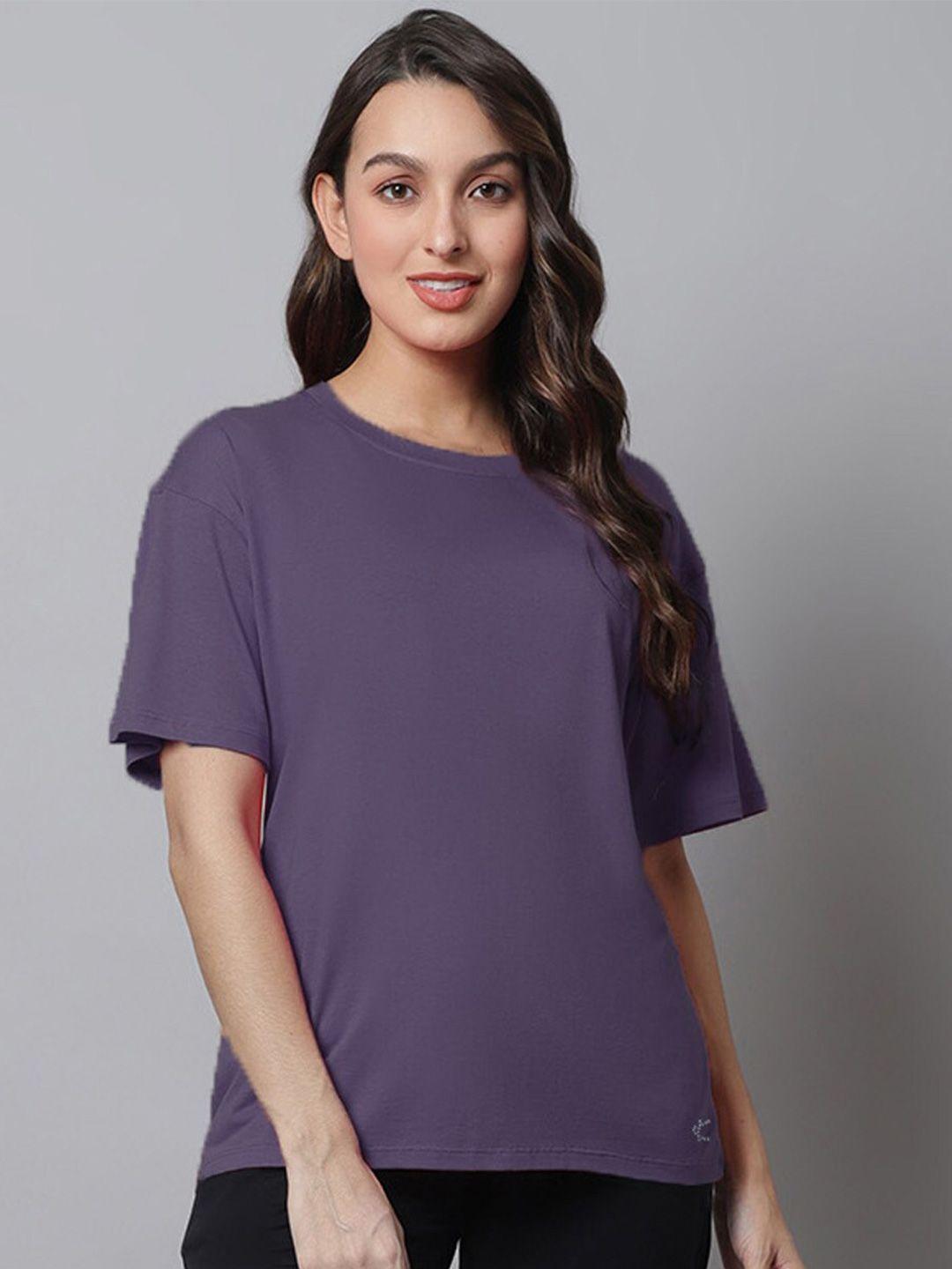 kanvin round neck drop shoulder sleeves loose fit t-shirt