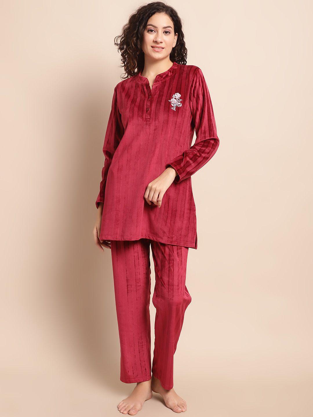 kanvin striped night suit