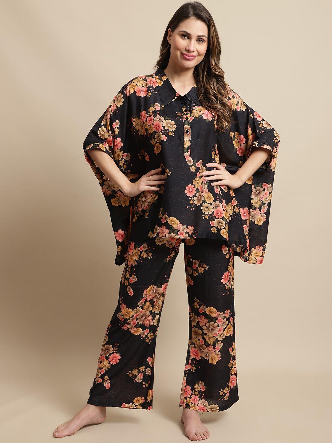 kanvin women floral printed night suit