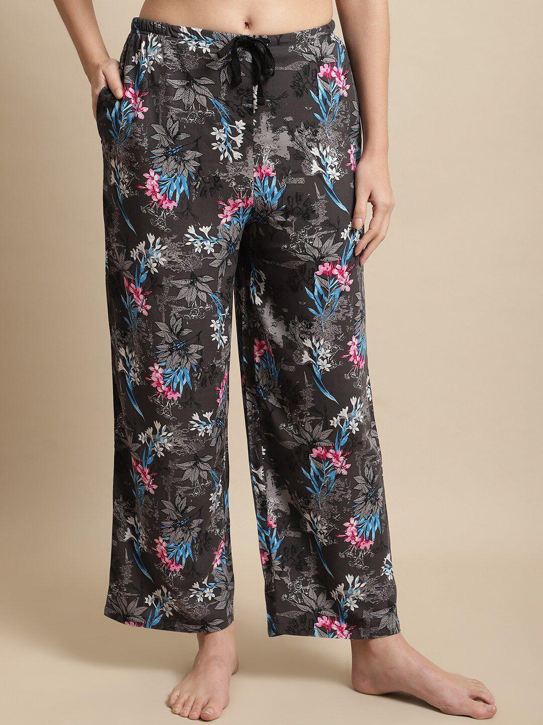 kanvin women printed mid-rise lounge pants