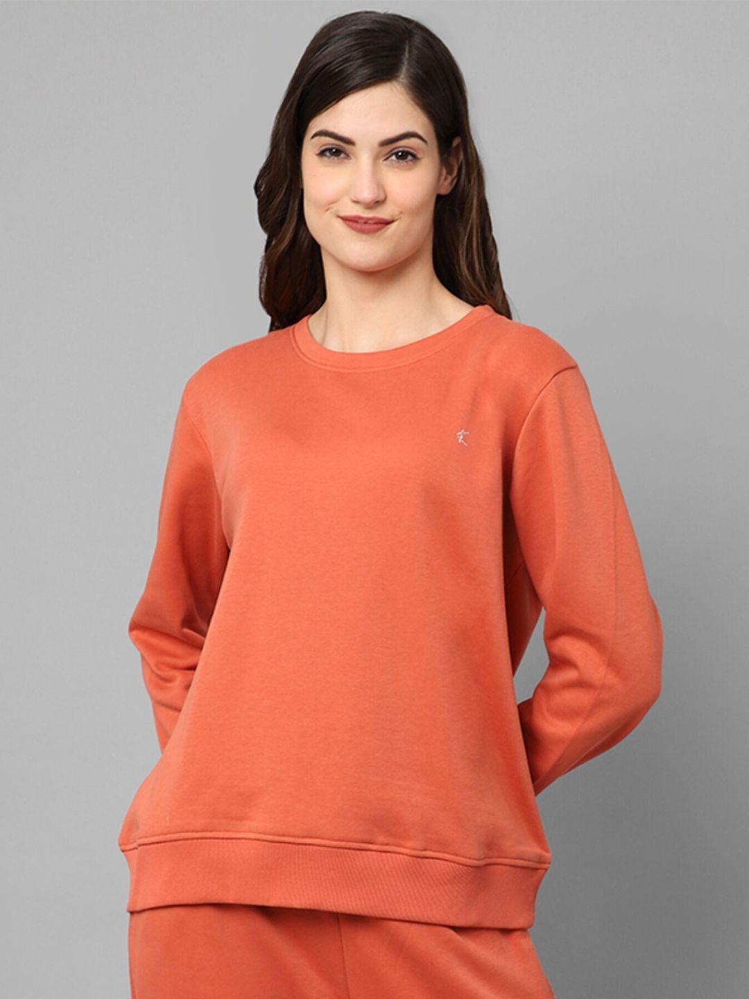 kanvin women rust cotton sweatshirt