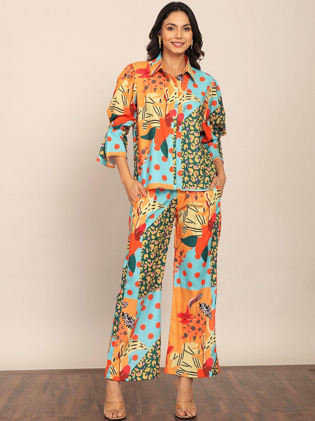 kaori by shreya agarwal bliss printed shirt with trousers co-ords