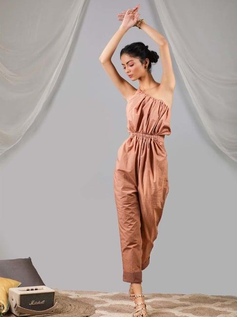 kaori by shreya agarwal beige cotton jumpsuit