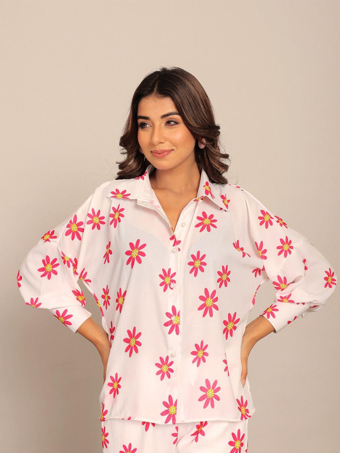 kaori by shreya agarwal bliss floral printed comfort opaque casual shirt