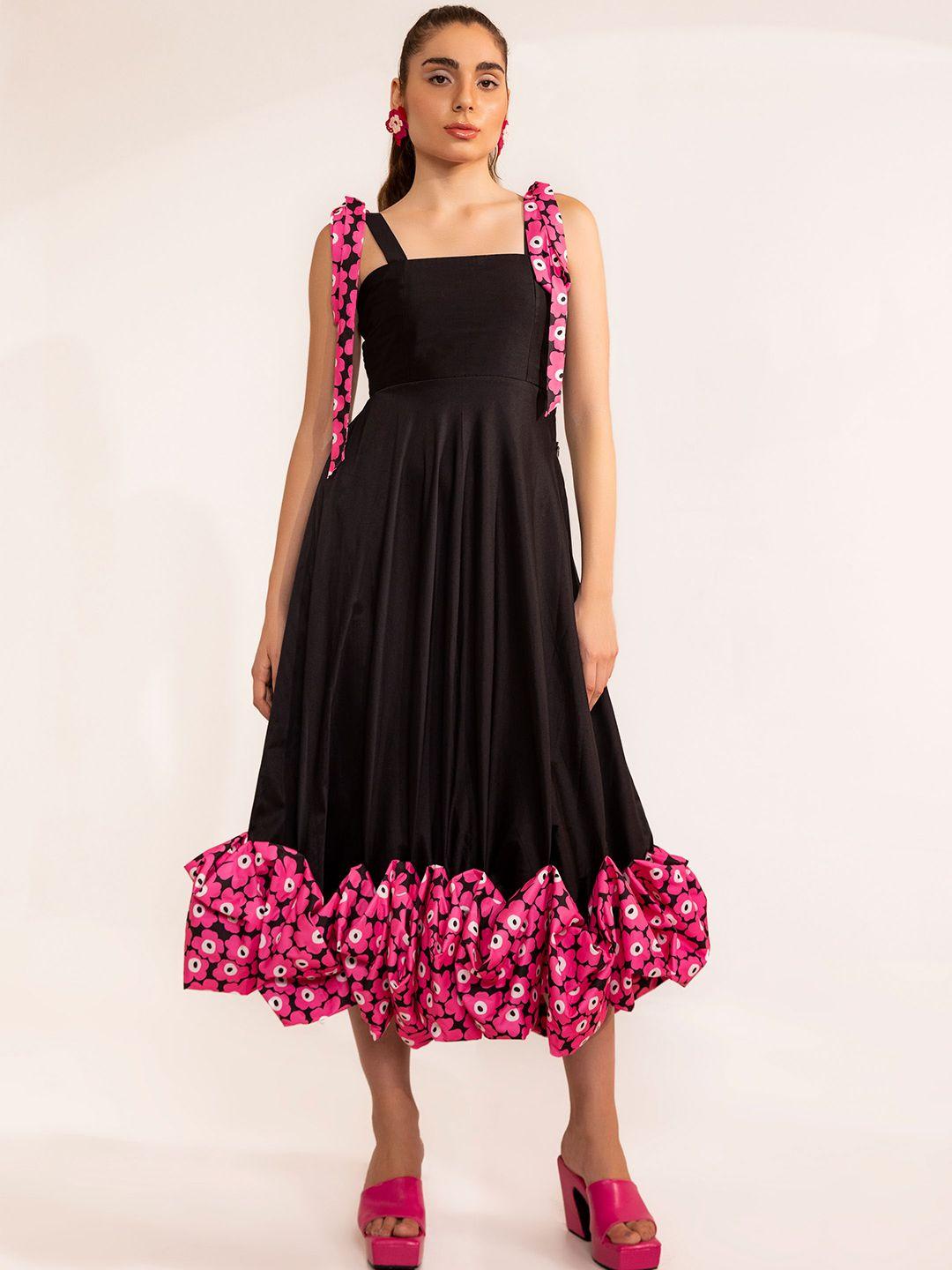 kaori by shreya agarwal floral printed fit and flare midi dress