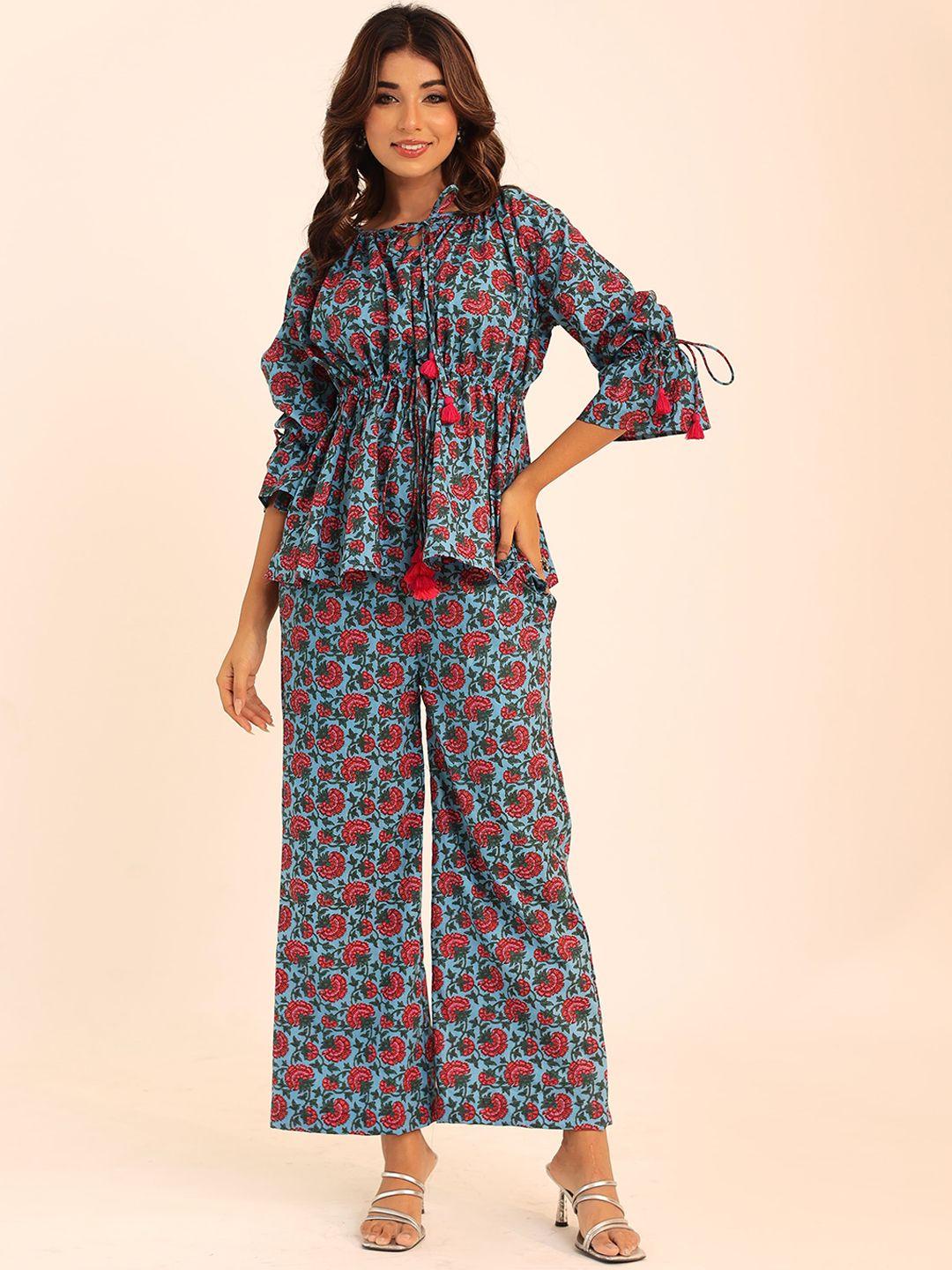 kaori by shreya agarwal floral printed tunic with trouser co-ords