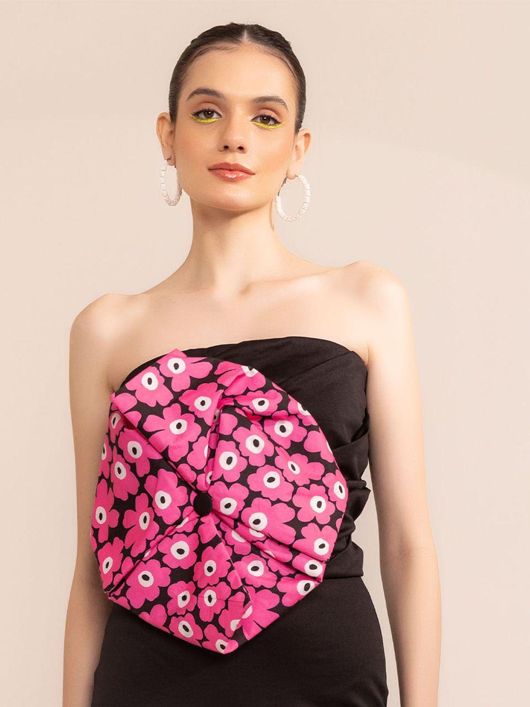 kaori by shreya agarwal floral printed twisted tube top