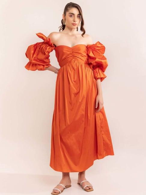 kaori by shreya agarwal orange maxi dress
