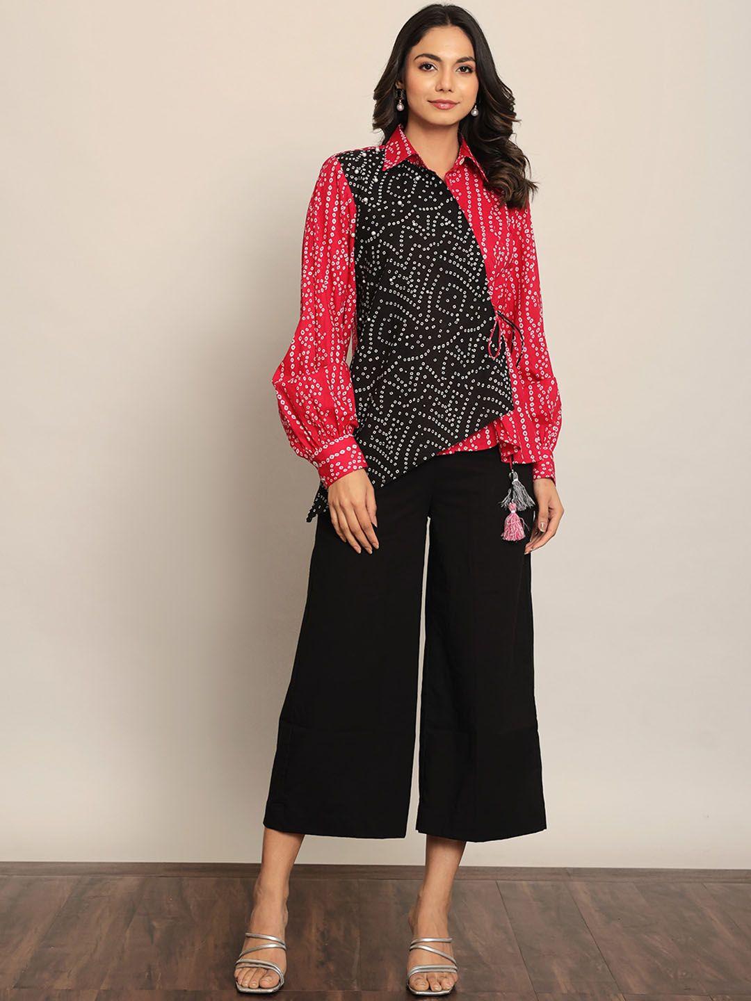 kaori by shreya agarwal printed pure cotton relaxed fit shirt with trousers co-ords