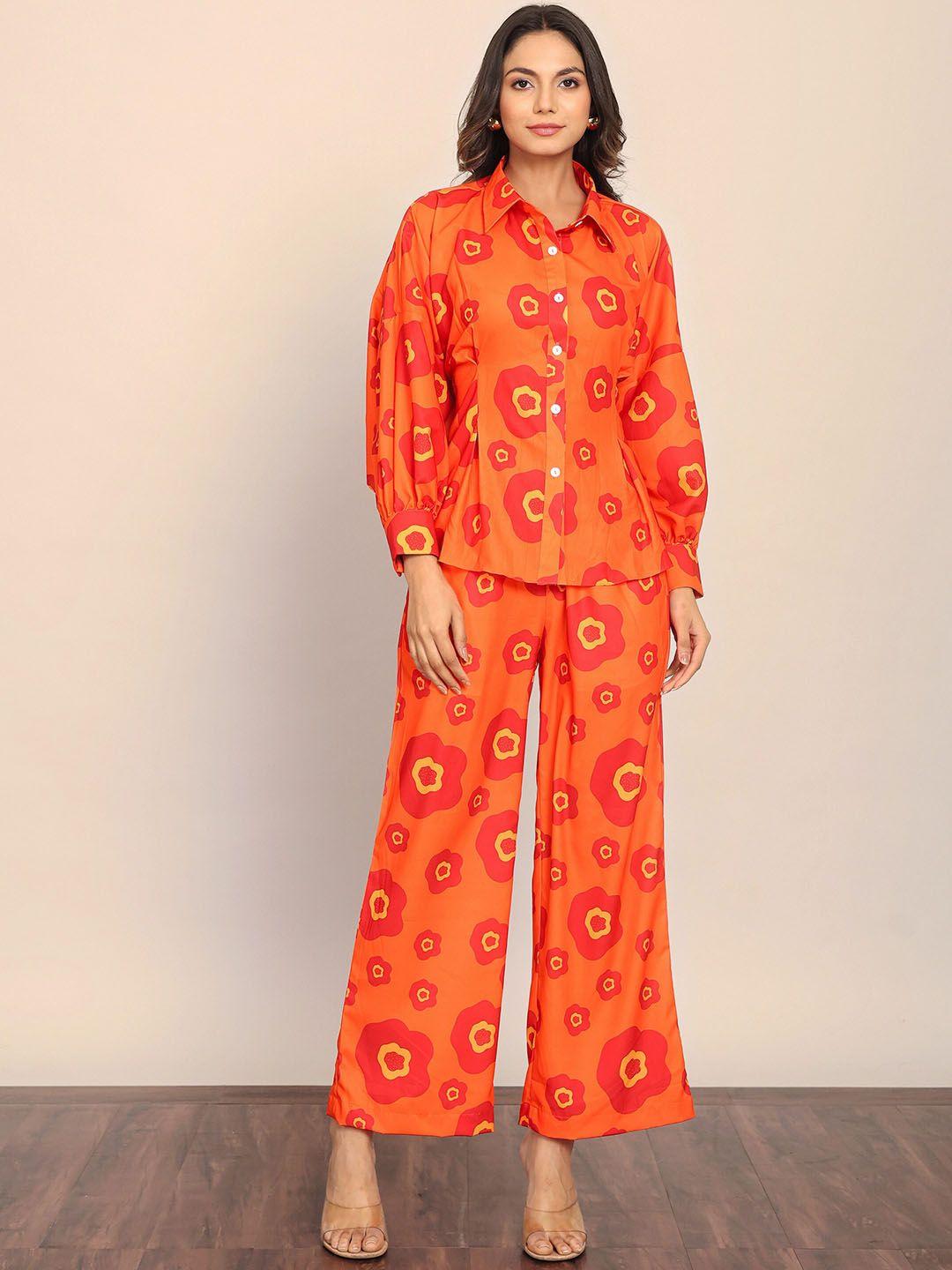 kaori by shreya agarwal printed shirt with trousers co-ords