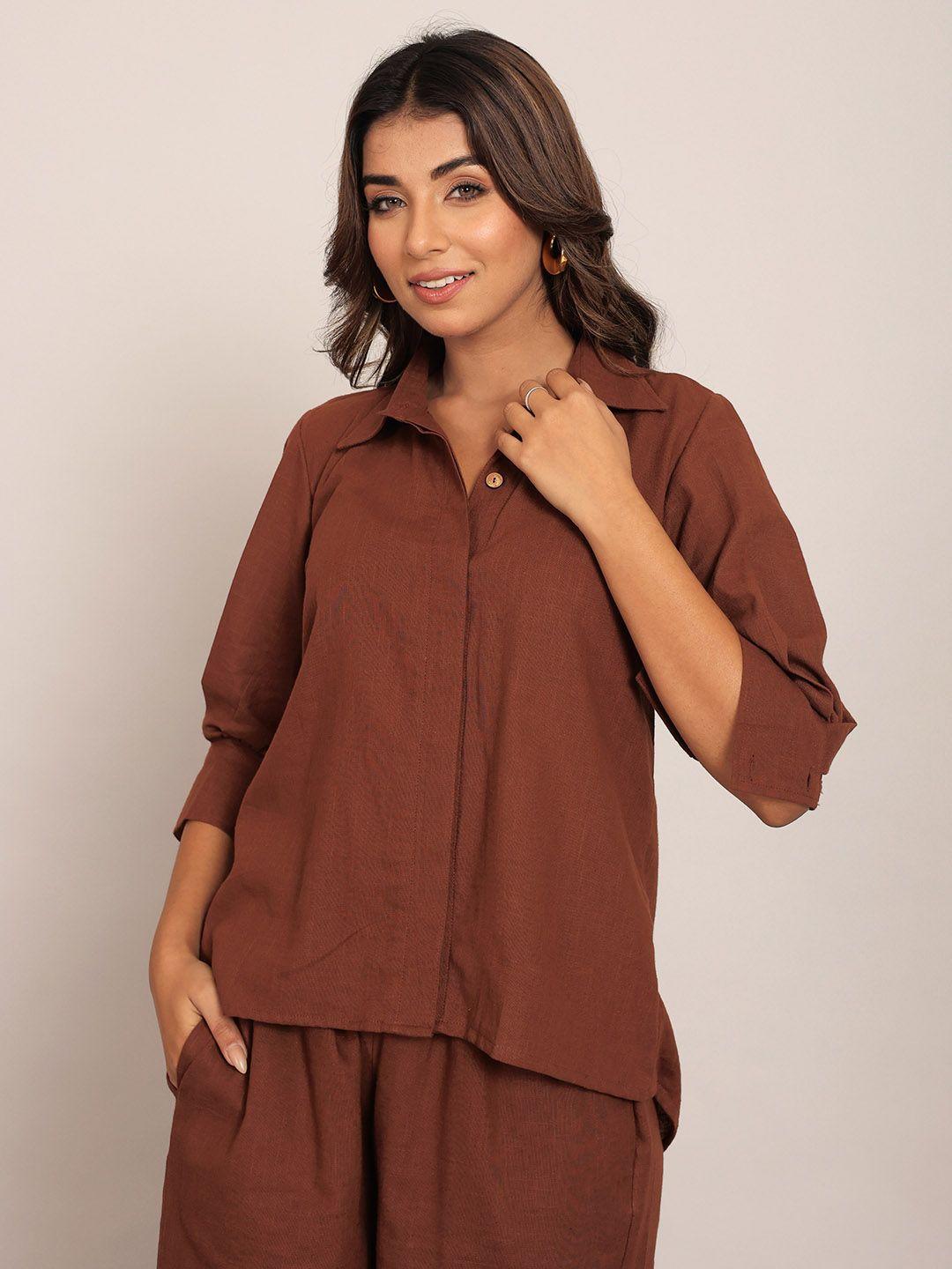 kaori by shreya agarwal women comfort opaque casual shirt