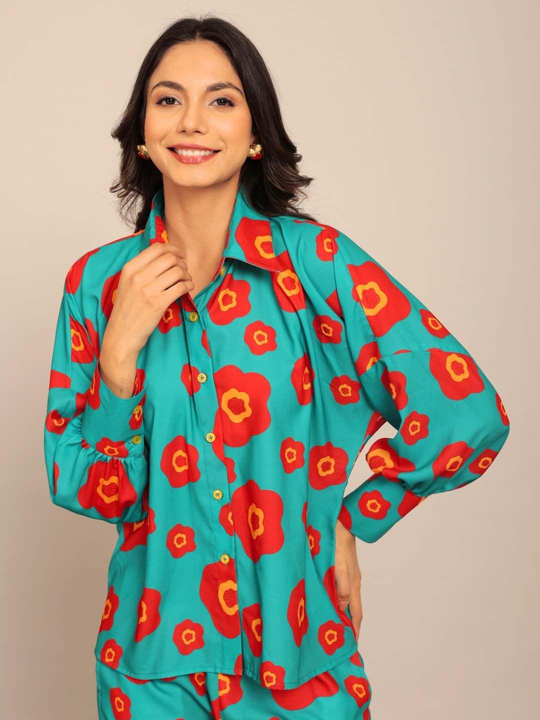 kaori by shreya agarwal women comfort opaque printed casual shirt