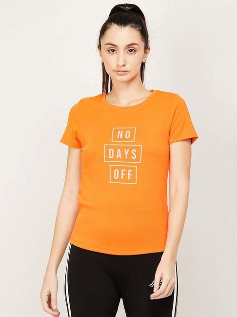 kappa orange cotton printed t-shirt