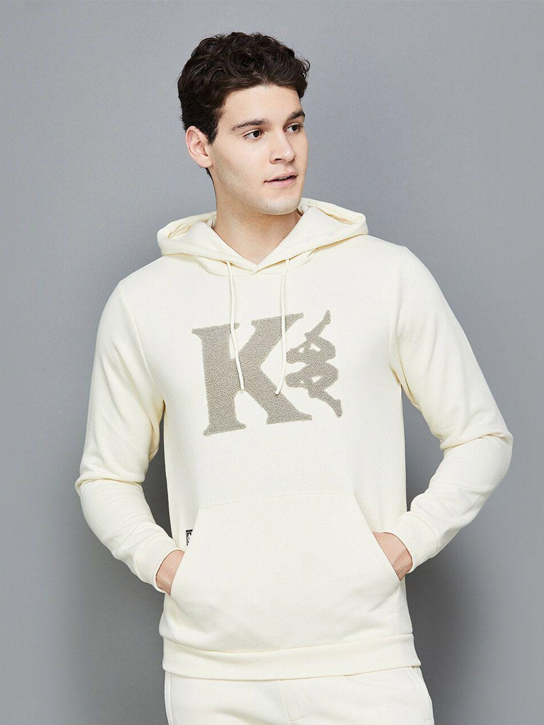 kappa typography printed hooded pullover cotton sweatshirt