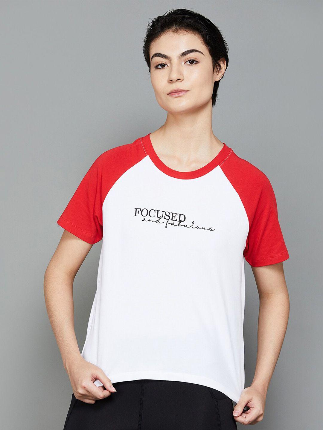 kappa women typography colourblocked t-shirt