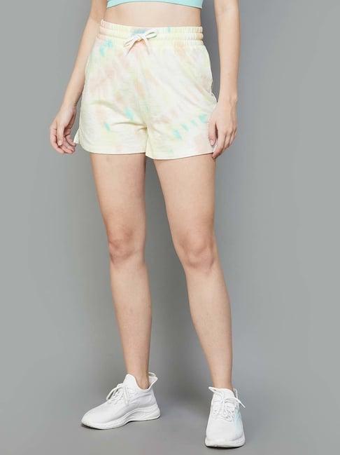 kappa beige cotton printed sports shorts