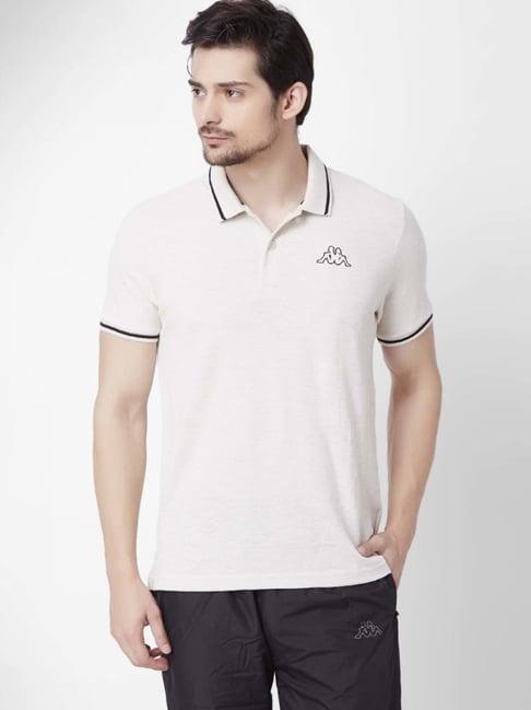 kappa beige regular fit polo t-shirt