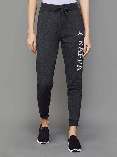 kappa black printed joggers