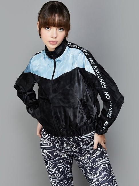 kappa black printed sports jacket