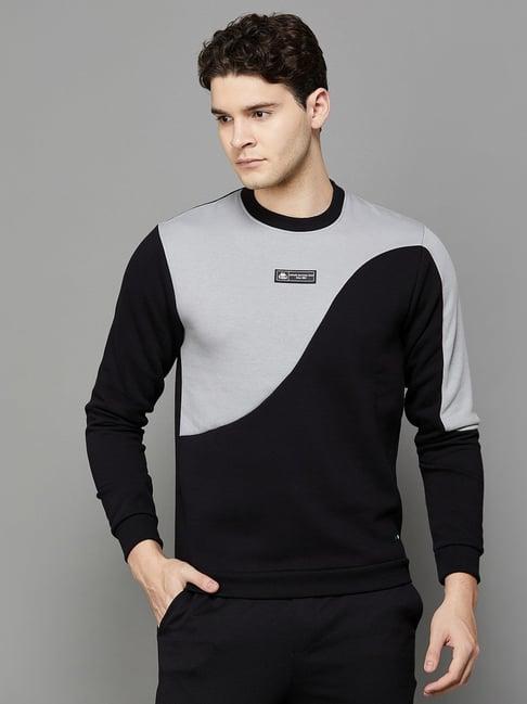 kappa black regular fit colour block sweatshirts
