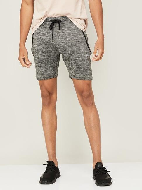 kappa black regular fit self pattern shorts