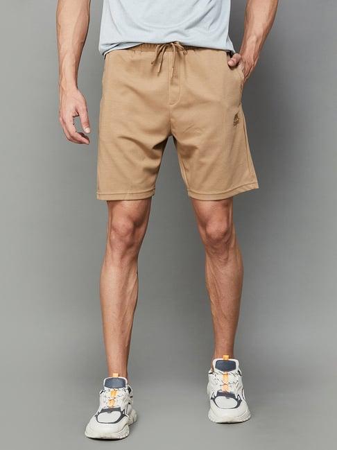 kappa brown regular fit sports shorts