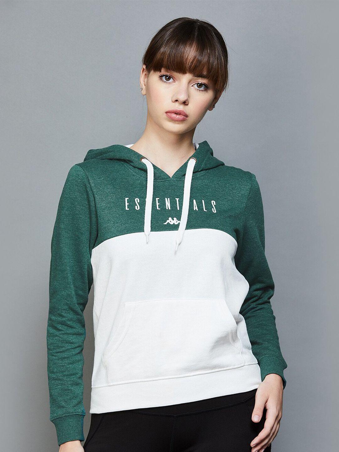 kappa colourblocked hooded long sleeves sweatshirt