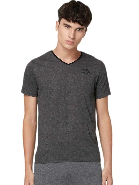 kappa dark grey regular fit sports t-shirt