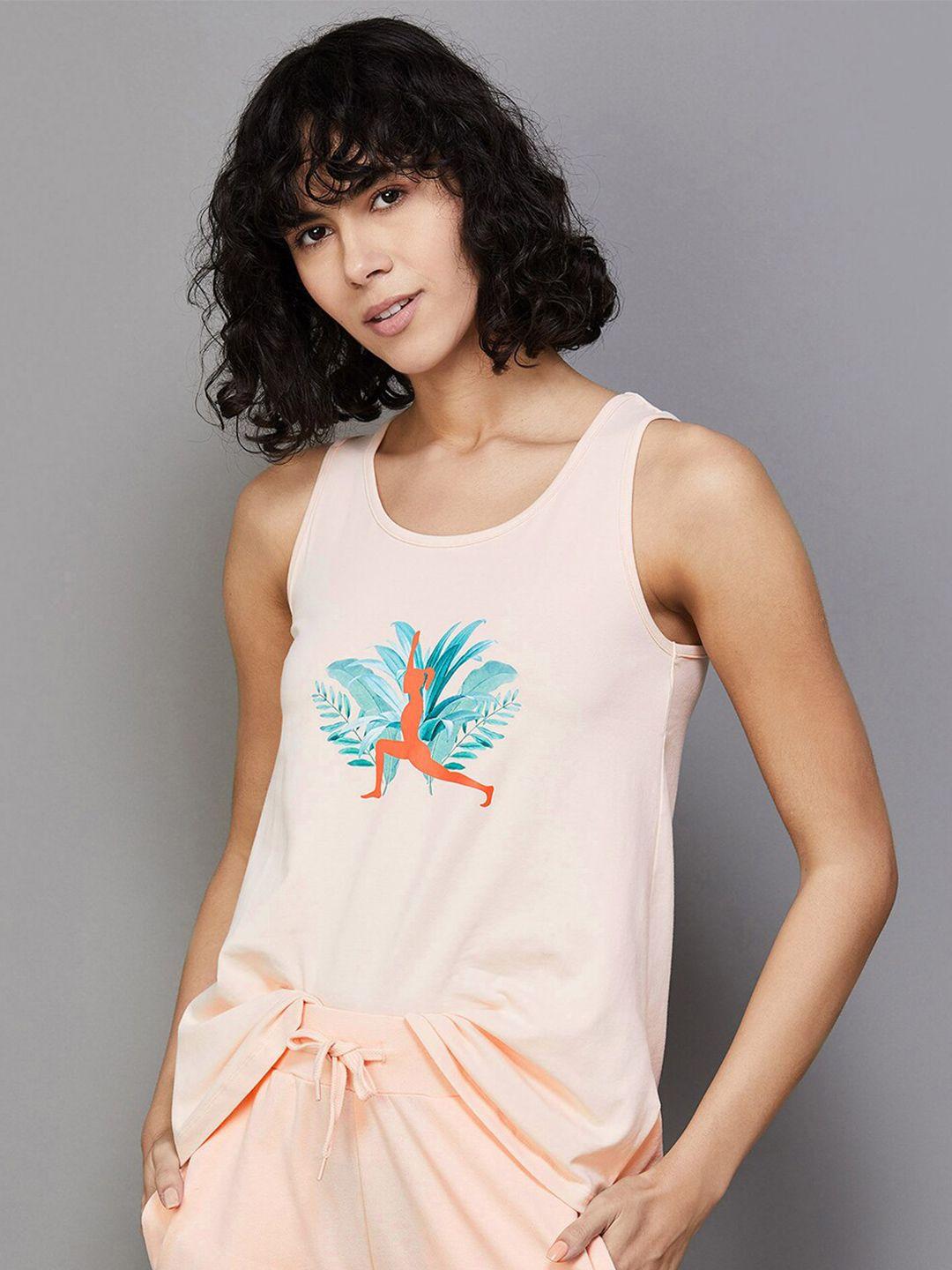 kappa graphic printed sleeveless cotton t-shirt