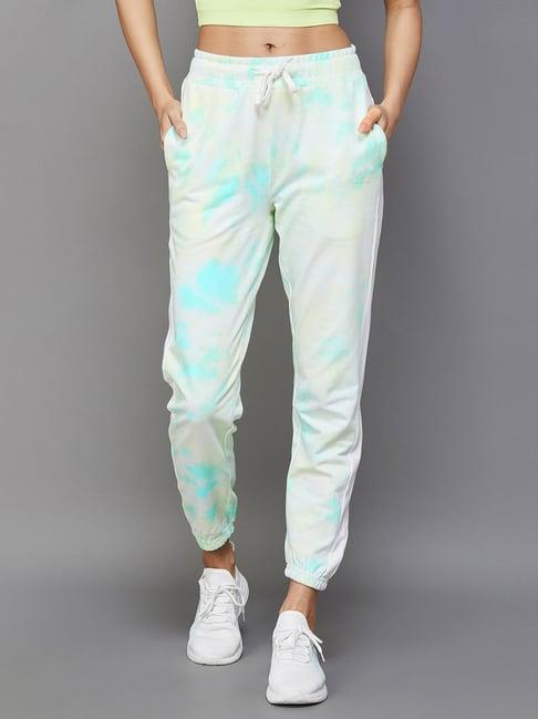 kappa green & blue cotton printed joggers