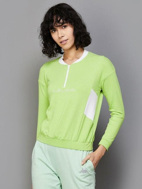 kappa green printed sports sweatshirt