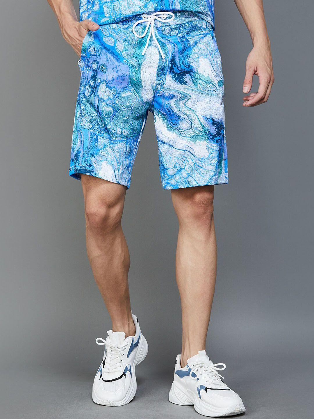 kappa men abstract printed mid-rise shorts