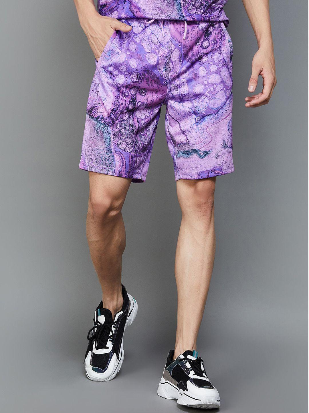 kappa men abstract printed mid-rise shorts