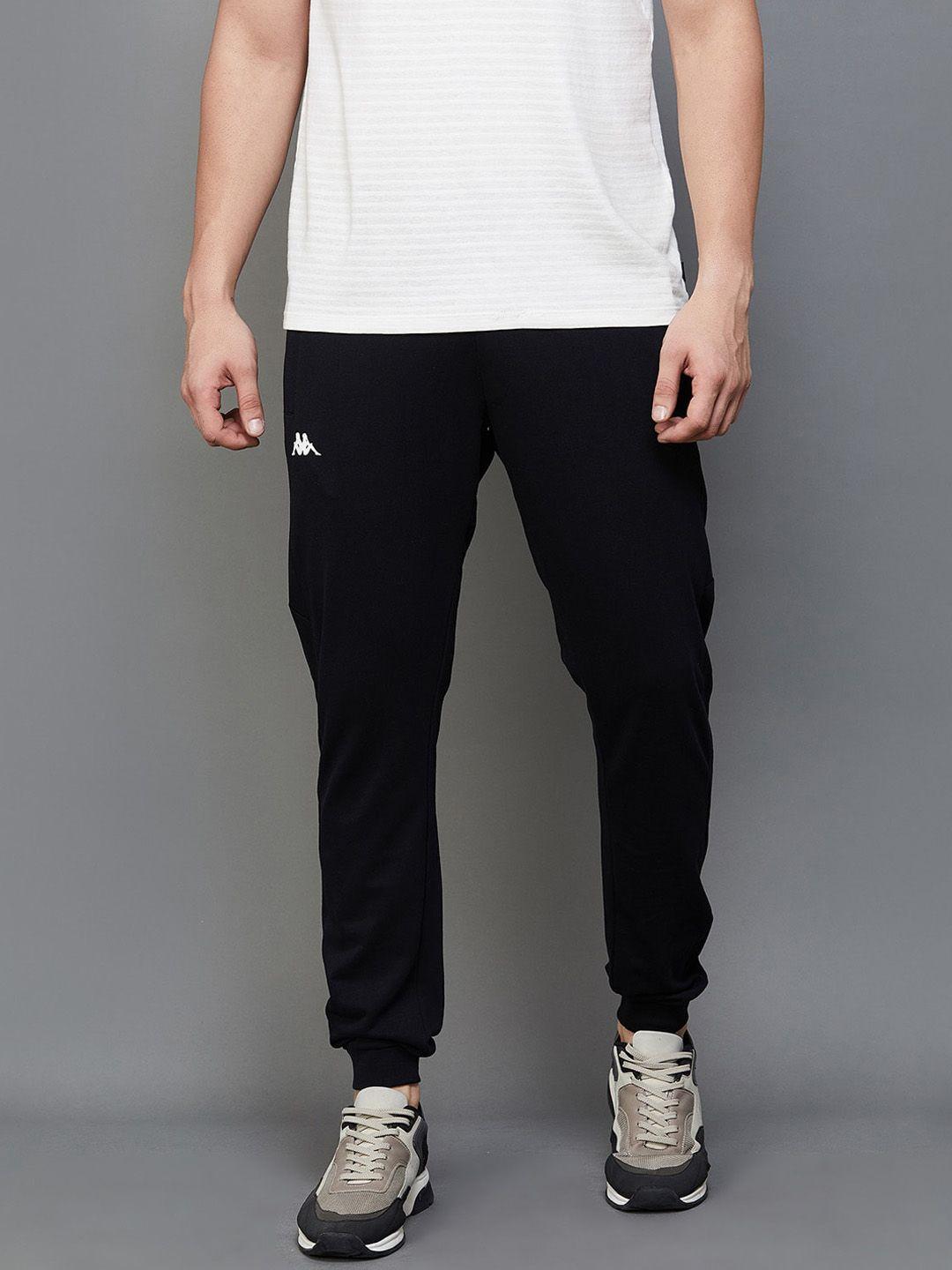 kappa men mid-rise cotton slim-fit joggers