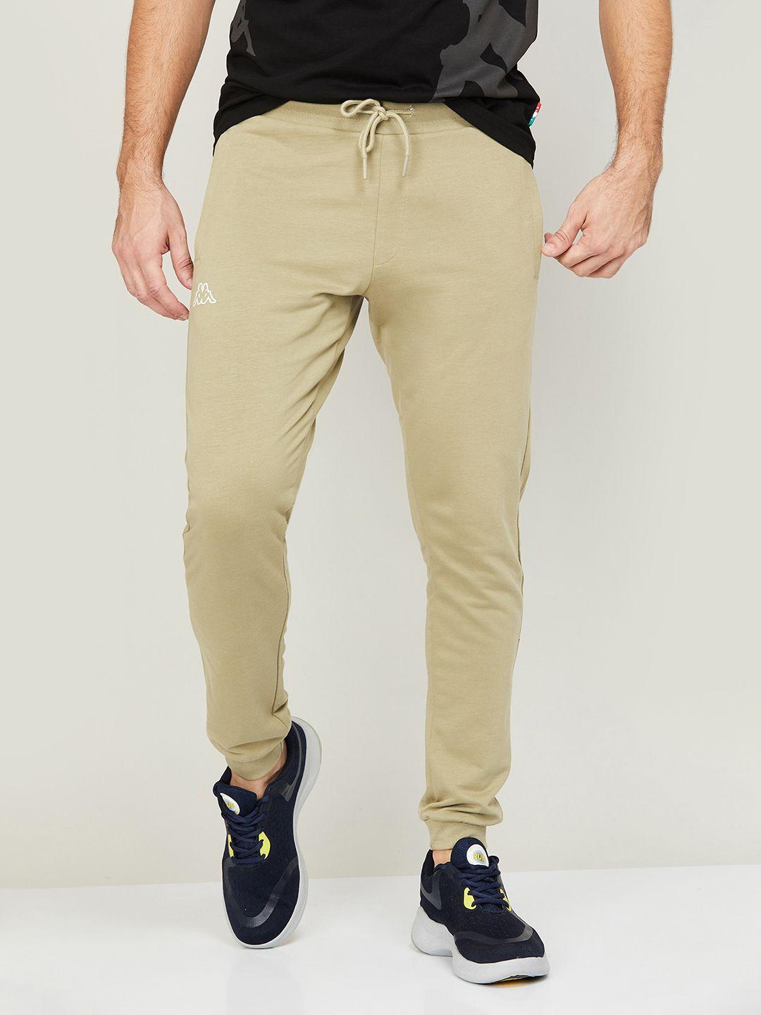 kappa men mid-rise cotton track pant