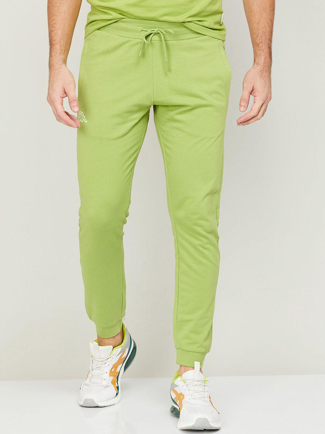 kappa men mid-rise slim fit cotton joggers