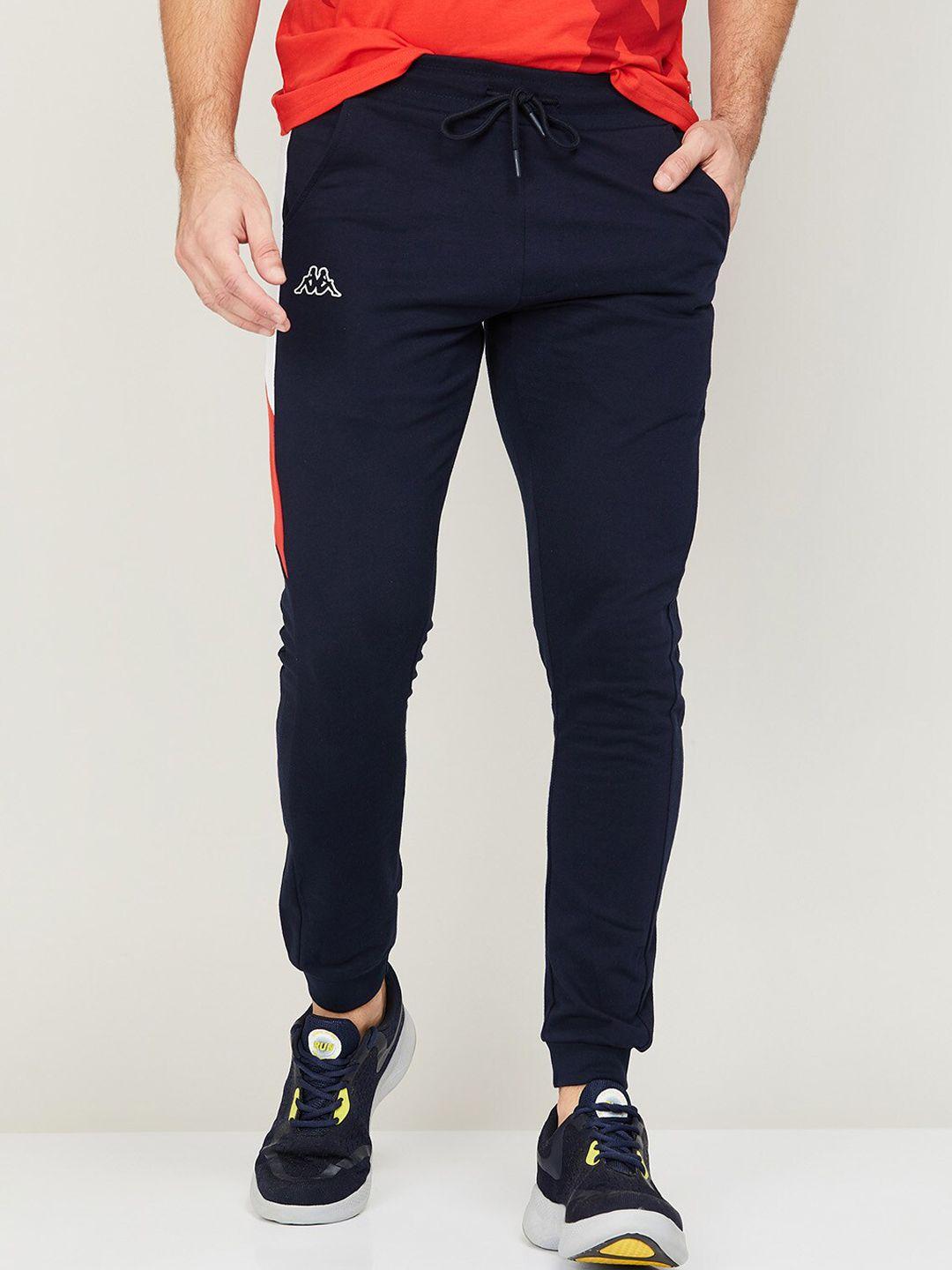 kappa men mid-rise slim-fit cotton joggers