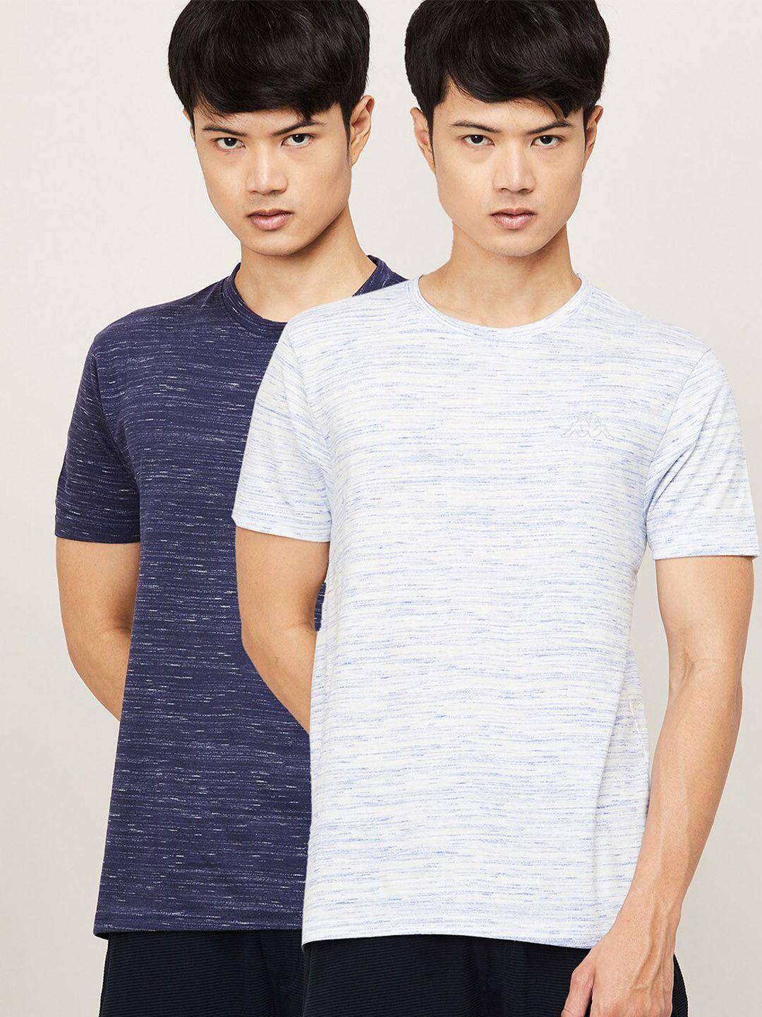 kappa men navy pack of 2 striped t-shirt