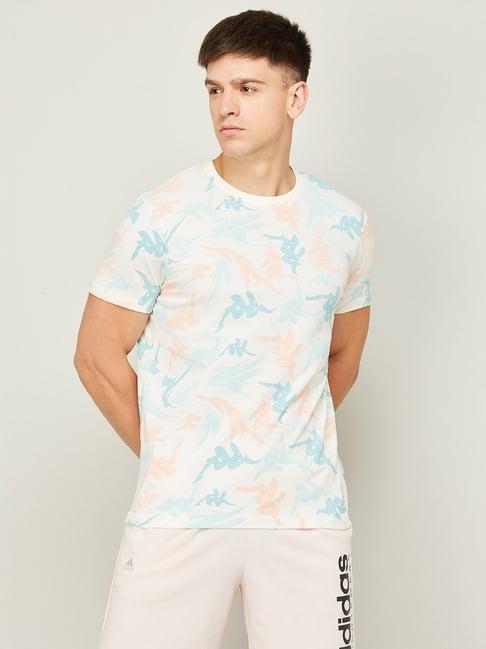 kappa off white cotton regular fit printed t-shirt