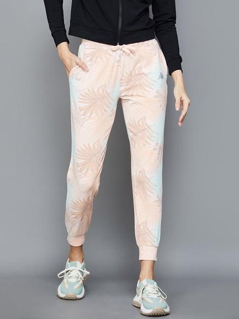 kappa peach & blue cotton printed joggers