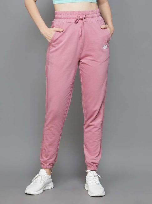 kappa pink cotton logo print sports joggers