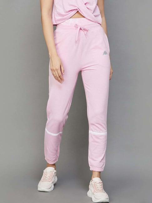 kappa pink cotton printed joggers