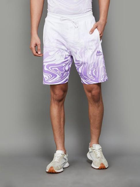 kappa purple cotton regular fit printed shorts