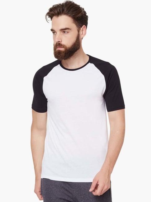 kappa white regular fit colour block t-shirt