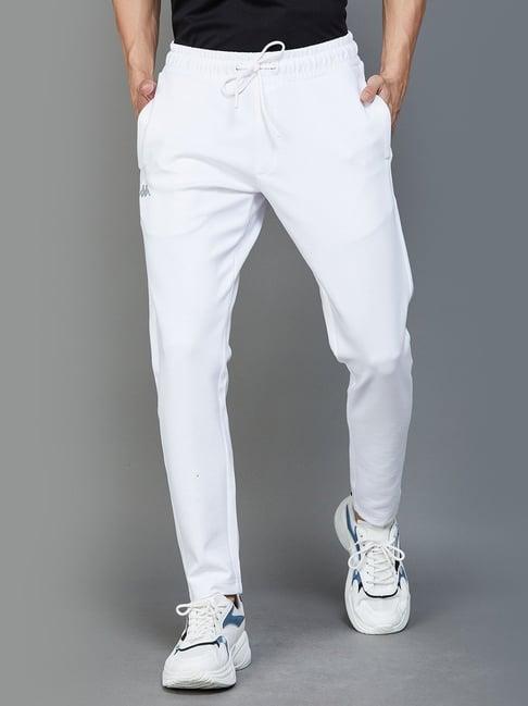 kappa white slim fit trackpants