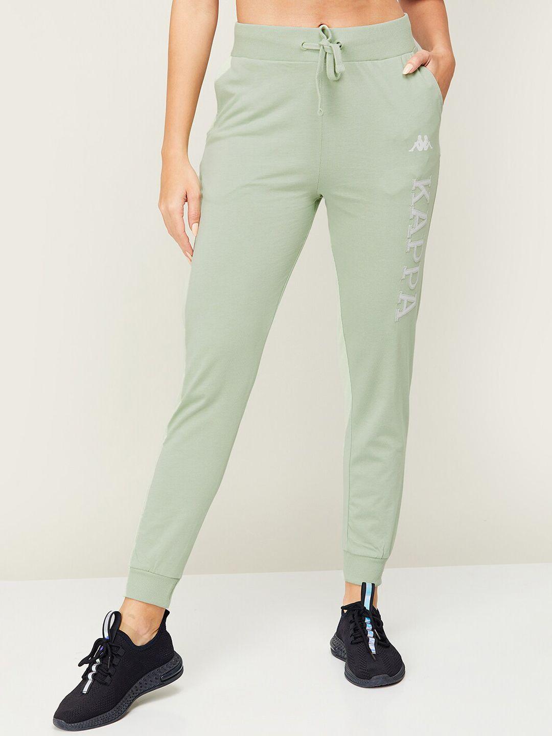 kappa women brand logo printed cotton sports joggers