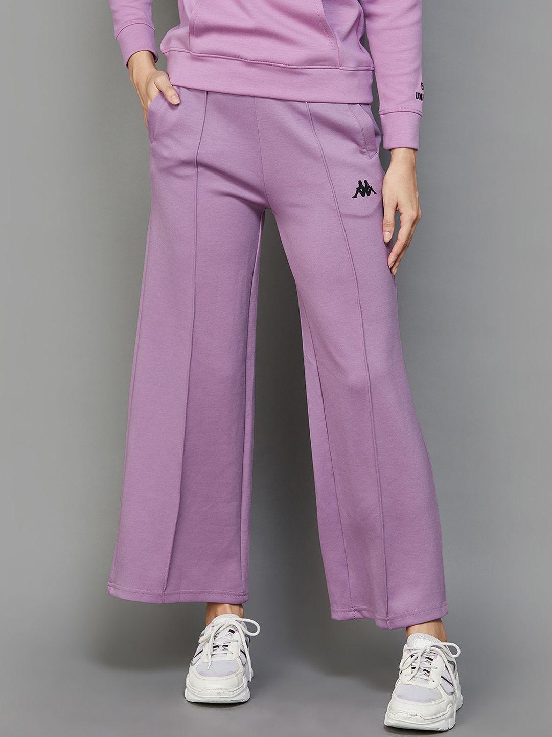 kappa women mid-rise relaxed parallel trousers